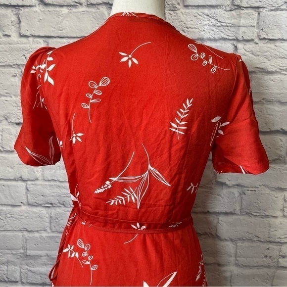 SHEIN Floral Print Maxi True Wrap Short Sleeve Dress Size Extra Small - Picture 6 of 9